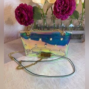 ZAC‎ Zac Posen Eartha Mini Iridescent TPU Pearl Crossbody Bag Double Layer Strap